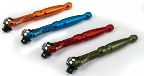 Titan 1/4" Dr. 90-Tooth Aluminum Swivel Head Ratchets (4in. Long)