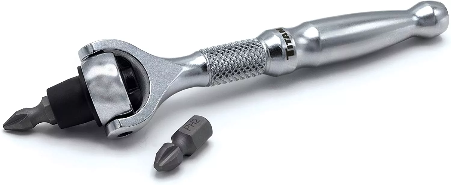 Titan 11318 1/4" Hex Dr. Swivel Head Micro Bit Driver (4" OAL)