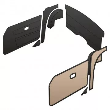 tr6-tk2037A TR6 13 PIECE INTERIOR PANEL KIT 1974-76 Black