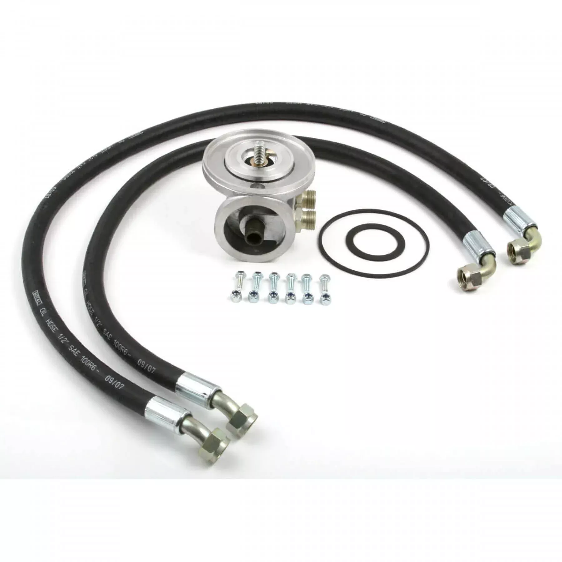 tr6-tr221k 13 Row Oil Cooler, Rubber Hoses & Spin On Adapter