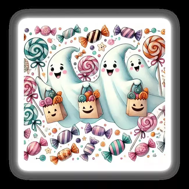 Trick-or-Treat – Ghosts and Candy Watercolor