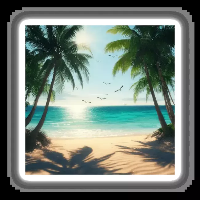 Tropical Paradise Seagulls Over Ocean Shore