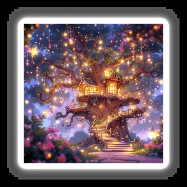 Twinkling Treehouse Beneath the Stars