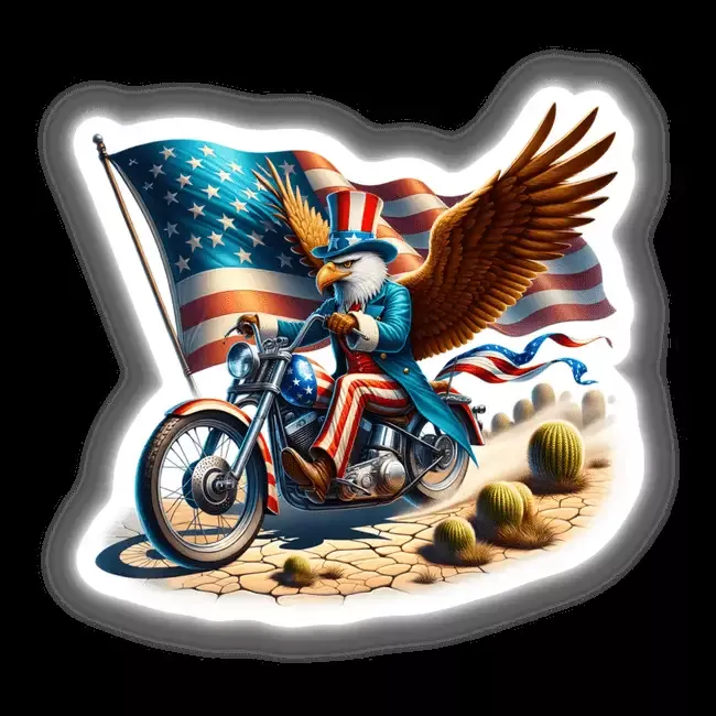 Uncle Sam Eagle Riding Motorcycle