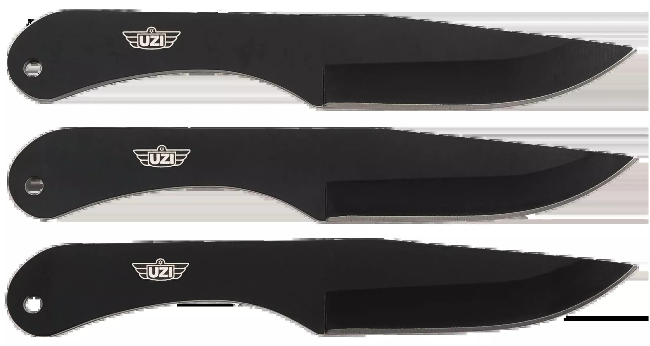 Uzi Accessories UZKTRW004 Throwing Knives IV Three, 8.25" Plain Black Stainless Steel