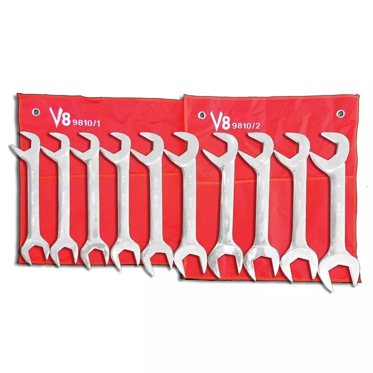 V8 Tools 9810 10pc Jumbo Angle Head SAE Wrench Set