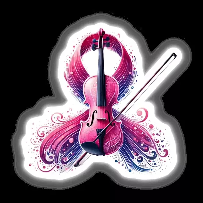 Violin Pink Ribbon Breast Cancer