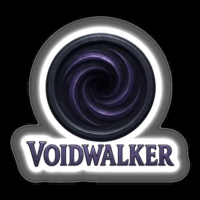 Voidwalker – RPG-Style Skill Badge (Dark Silver Vortex Emblem)