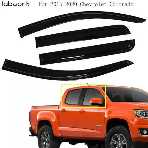 Window Visor Sun Vent Rain Guard For 2015-2020 Chevrolet Colorado Crew Cab 4PCS