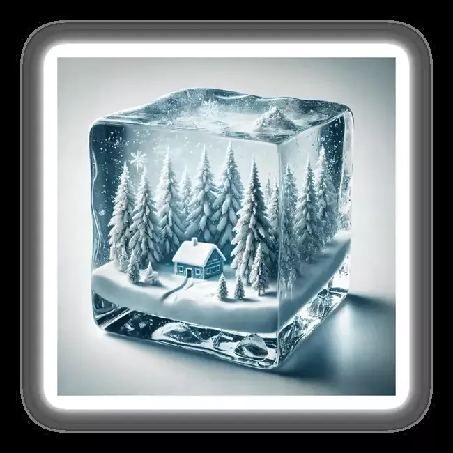 Winter’s Heart – Frozen Forest Inside an Ice Cube