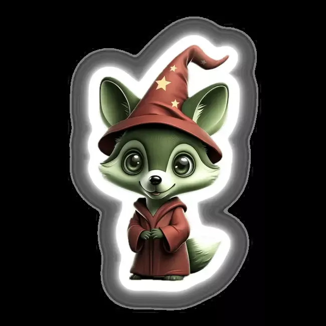 Wizard Fox in Starry Hat and Cloak