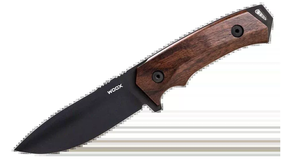 Woox BUKNF00101 Rock 624.25" Fixed Plain Black Mil-Spec Sleipner Steel Blade 4.75" Walnut Handle