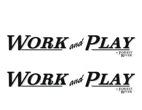 “Work and Play by Forest River” RV Decals (Set of 2) – OEM New Oracle *
