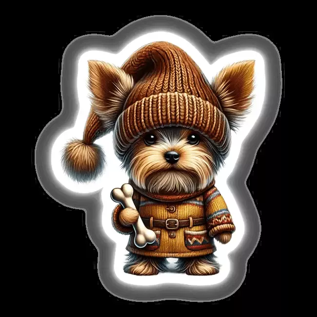 Yorkshire Terrier Gnome with Dog Bone