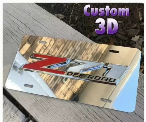 Z71 4×4 Off Road 3D License Plate New Mirror Chrome Aluminum 4×4 Tahoe Silverado