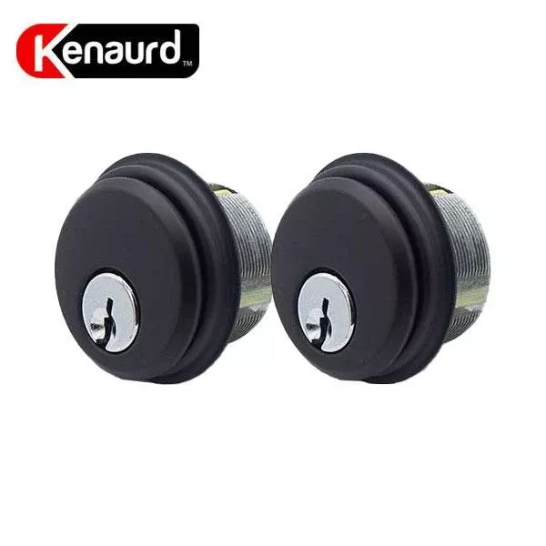 ZINC Mortise Cylinder - 1" - Anodized Bronze - SC1 - 2-Pack - Keyed Alike