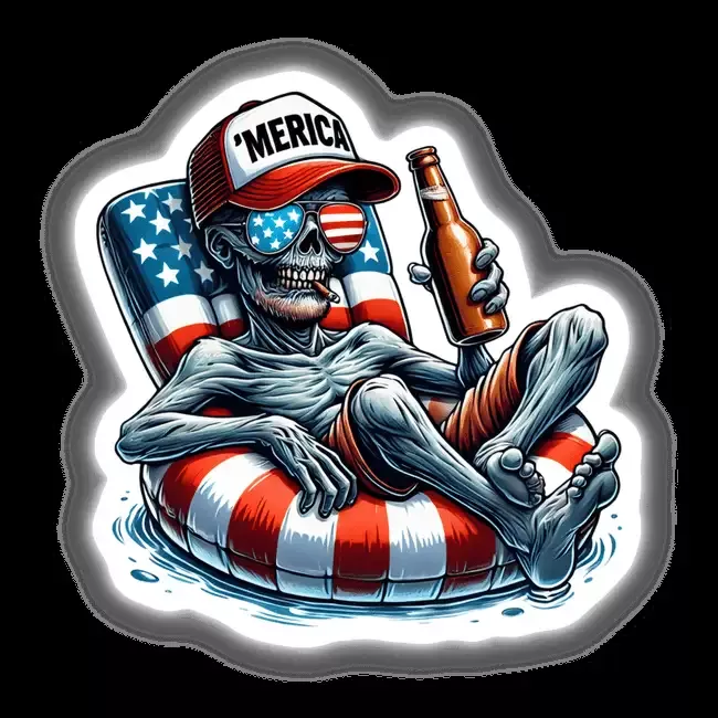 Zombie American Flag Float Merica