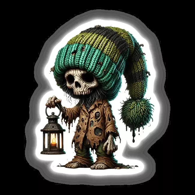 Zombie Gnome Holding Lantern