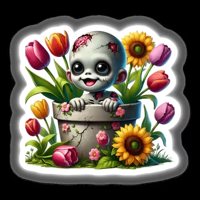 Zombie Peeking Out of Flower Pot
