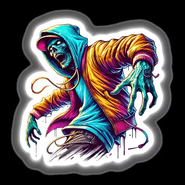 Zombie Wearing Hoodie Urban Vibes